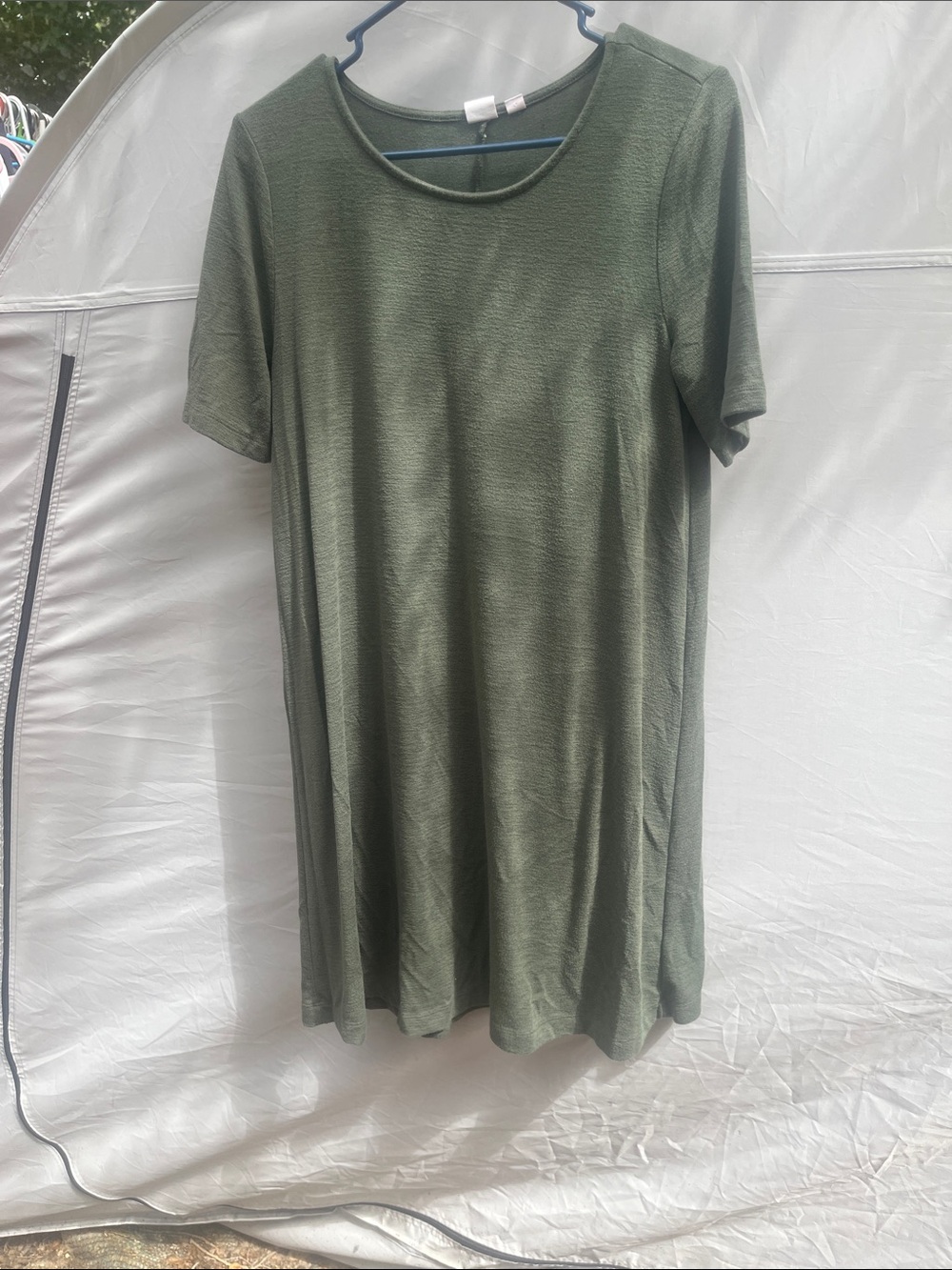 GAP Olive Green Short-Sleeve Midi Dress